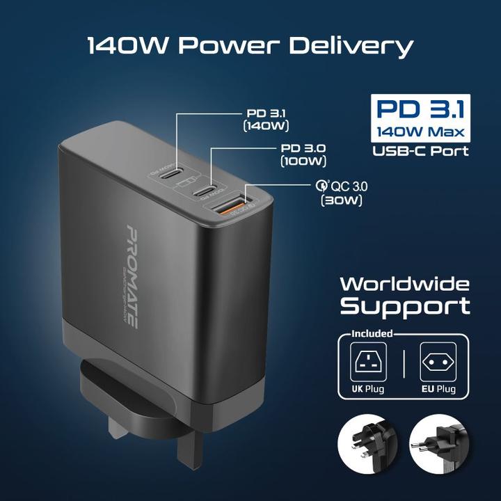 Image du produit ProMate Chargeur GaNCharge-140W PD 3.1 (140 W)