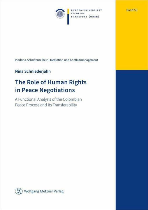 Produktbild The Role of Human Rights in Peace Negotiations