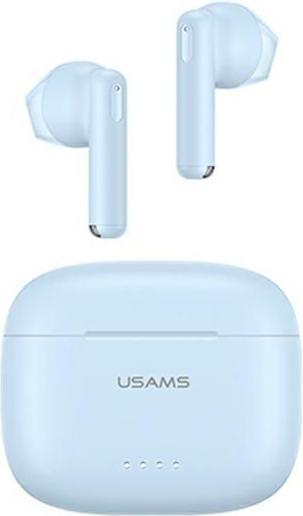 Actual product image Usams Słuchawki Bluetooth 5.3 TWS US Series Dual mic bezprzewodowe niebieskie/blue BHUUS03 (NC, Wireless)