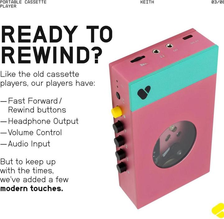 Produktbild we are rewind Tragbarer BT-Kassettenspieler