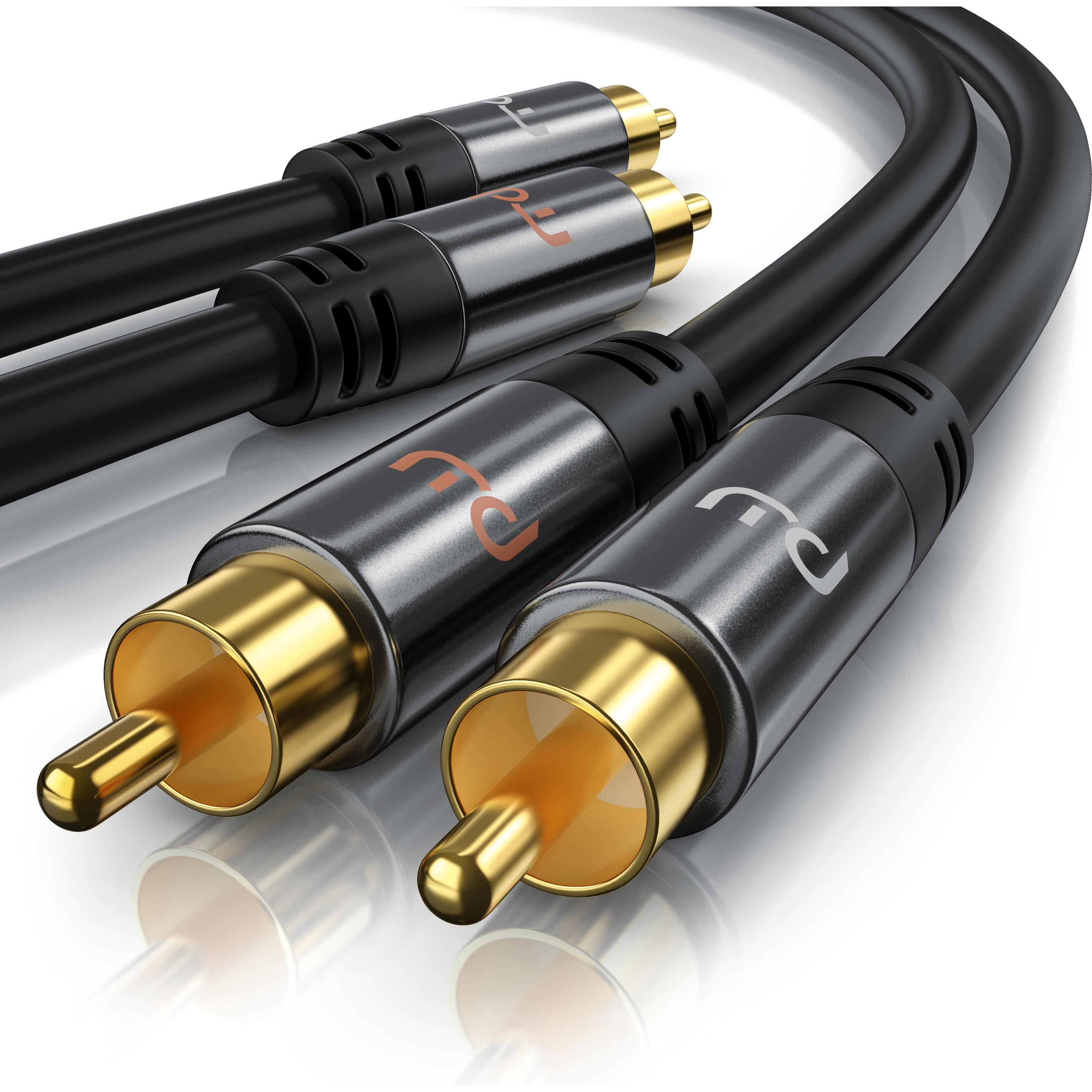 Primewire Stereo Cinch Audio Kabel, RCA, HiFi Audio-Kabel mehrfach geschirmt, 2x Cinch auf 2x Cinch (3 m, Cinch), Audio ...