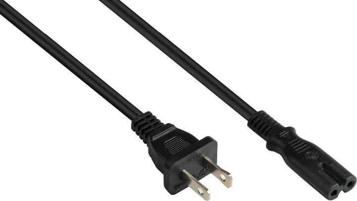 Actual product image Kabelmeister Power cable USA Type A (NEMA 1-15P) to C7/Euro 8 socket (straight), UL, black, AW (5 m)