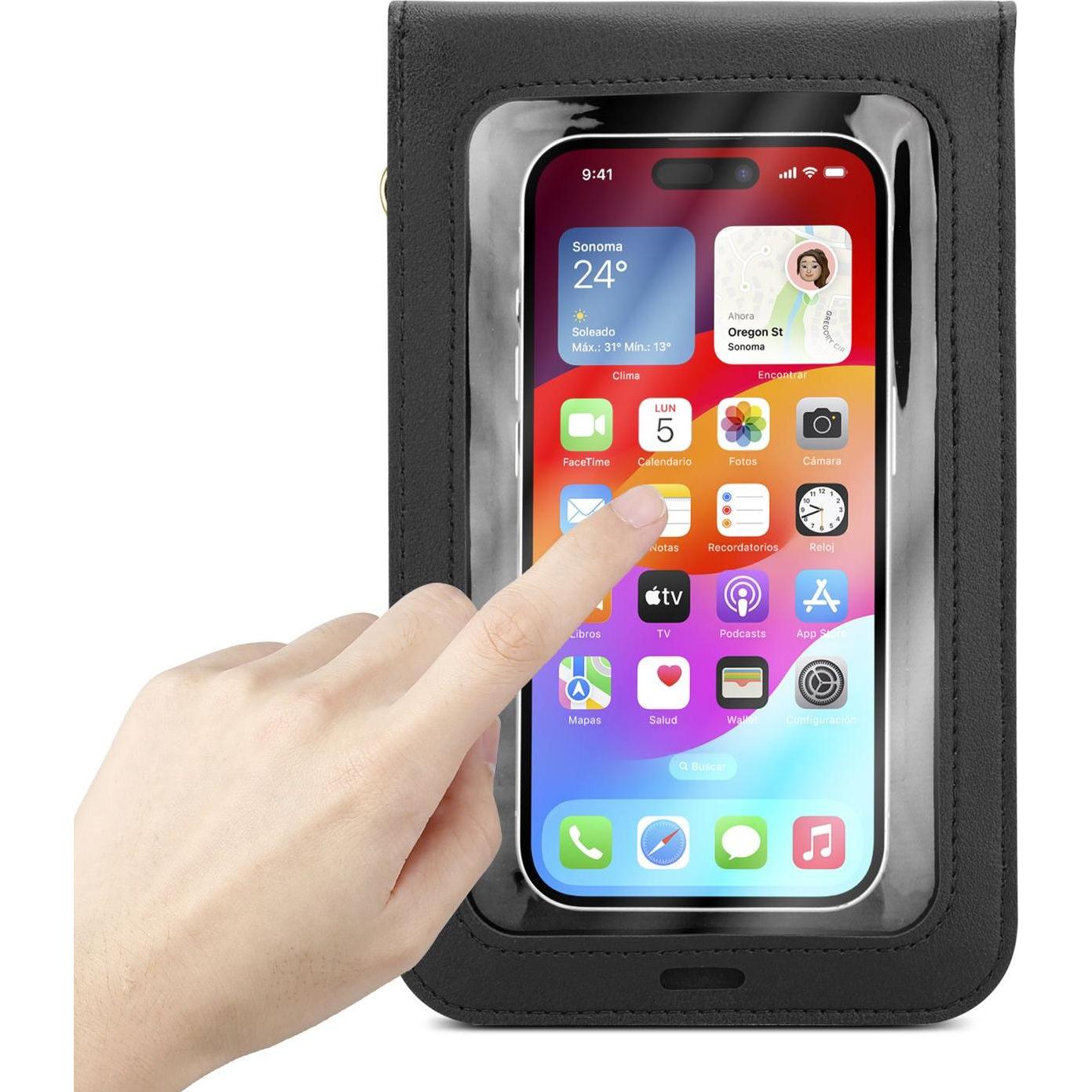 Thumbnail - Cadorabo Handytasche für Nokia 7.1 PLUS / X7 Damen Umhängetasche (Nokia 7.1 Plus), Smartphone Hülle, Schwarz