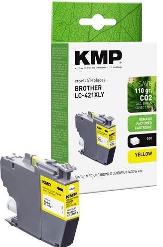 Actual product image KMP Cartridge Brother MFC-J1010DW LC421XLY yellow 500S. 7ml remanufactured (Y)