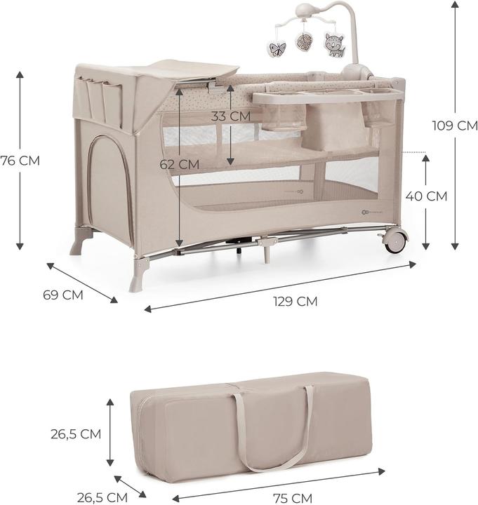 Produktbild KinderKraft 3in1 Joy 2 + Zubehör (60 x 120 cm)