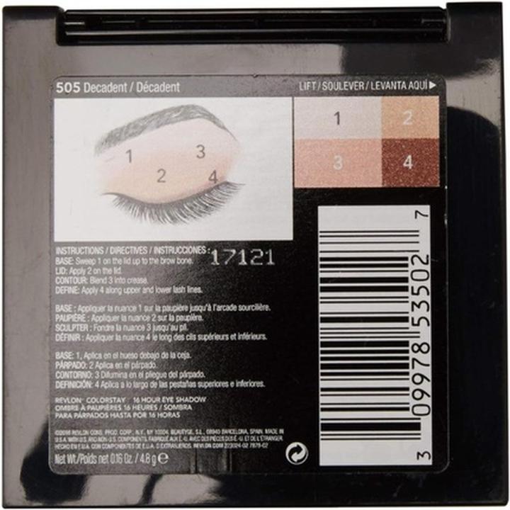 Actual product image Revlon ColourStay 16H Eyeshadow Quad Decadent 505 (505)