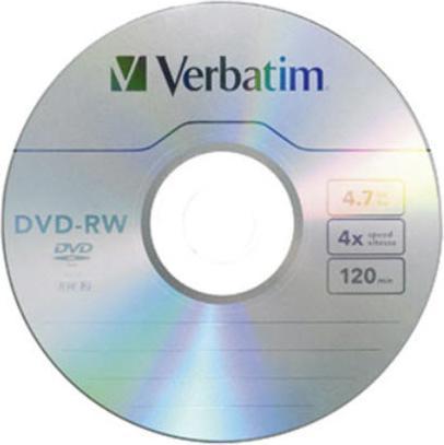 Actual product image Verbatim DVD-RW, 4x, 4.7GB, pack of 5 (5x)