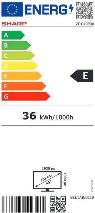 Label énergétique Sharp 24FH2EA (24", LED, HD ready, 2023)