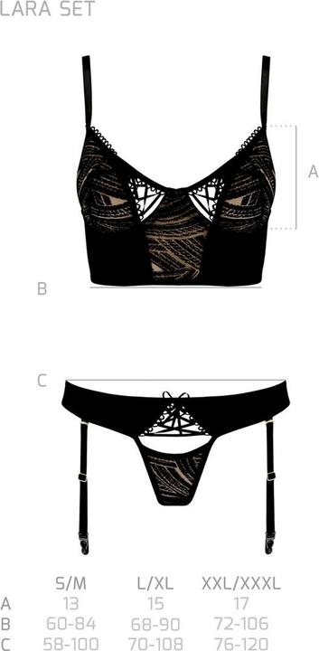 Actual product image Casmir Ensemble culotte à jarretelles et bustier Lara - - 2XL/3XL - Noir (XXL, 3XL)