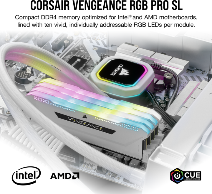 Produktbild Corsair Vengeance RGB Pro SL (2 x 8GB, 3600 MHz, DDR4-RAM, DIMM)