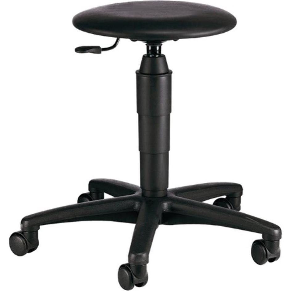 Topstar, Bürostuhl, Drehhocker mit Rollen Kunstlederpolster schwarz Sitzhöhenverstellung 420-550 mm