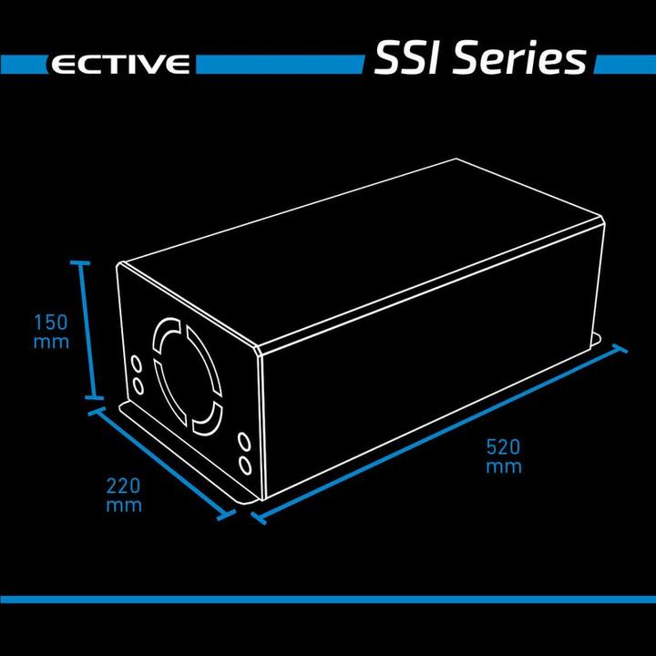 Actual product image Ective 2500W 12V to 230V Pure Sine Inverter SSI 25 with MPPT Charge Controller