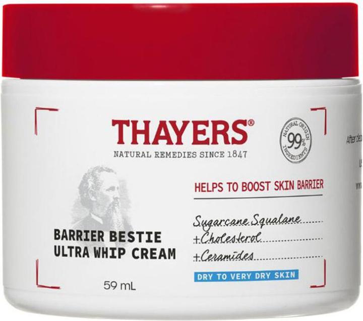 Thayers Barrier Bestie Ultra Whip Face Cream Moisturizer with Sugarcane Squalane and Ceramides 2.0oz (89 ml, Tagescreme)