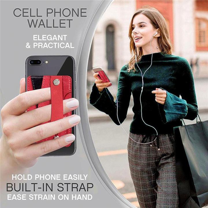 Produktbild Plutoos Card Holder Wallet Sticker Phone Ring Finger Phone Holder Stand Case-Brown