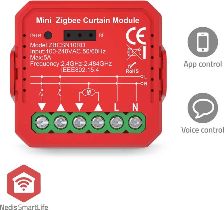 Produktbild Nedis SmartLife Power Switch | Zigbee 3.0 | 1000 W | Terminal Anschluss | App erhältlich für: Android (Rolladenaktor)