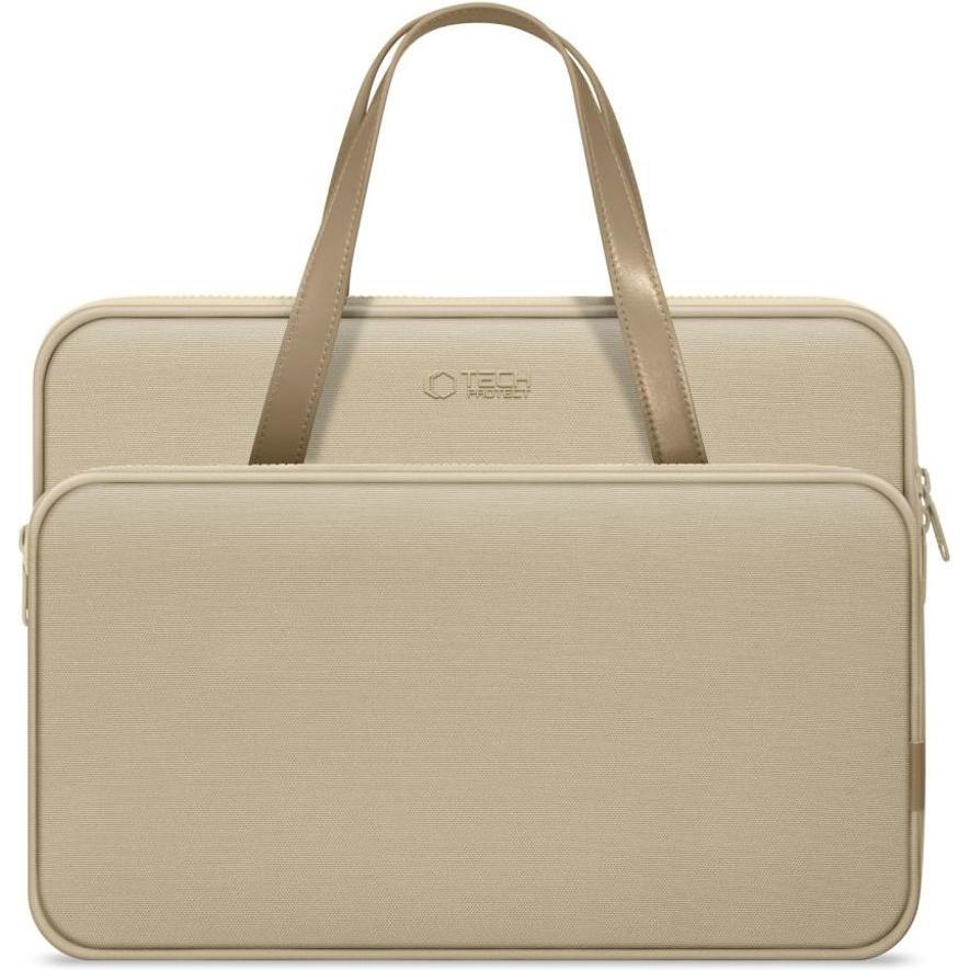 Tech-Protect Carrying Bag for 15-16 Laptop - Beige (16"), Notebooktasche, Beige