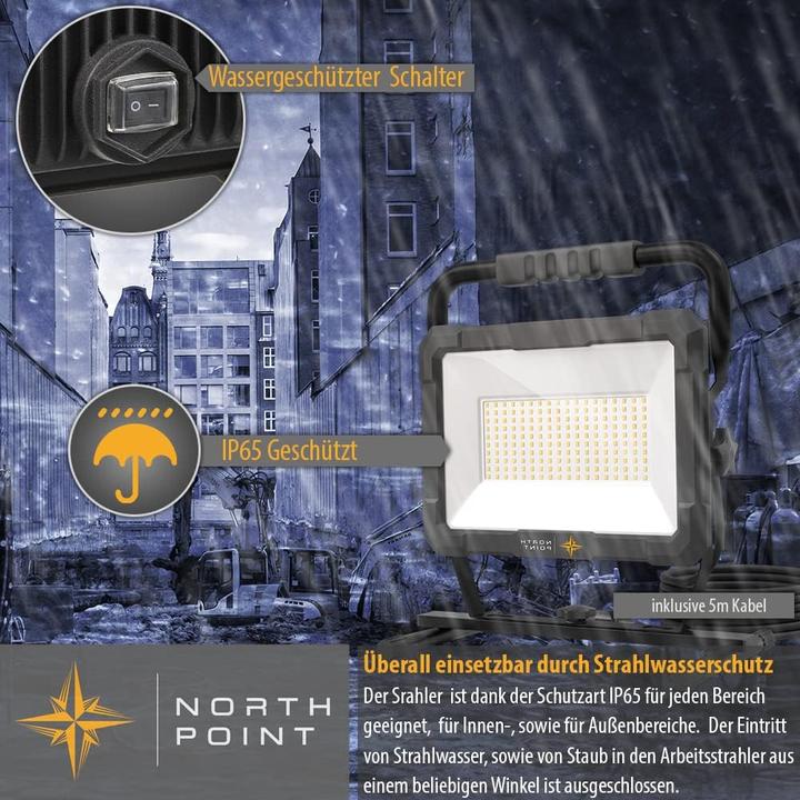 Actual product image Northpoint LED Baustrahler mit Stativ (12500 lm)