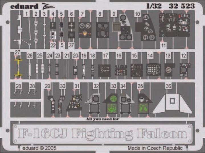 Actual product image Eduard F-16CJ Interior for Tamiya Kit