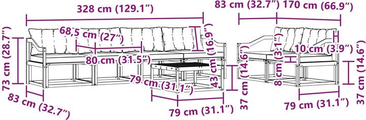 Produktbild vidaXL Outdoor-Sofa