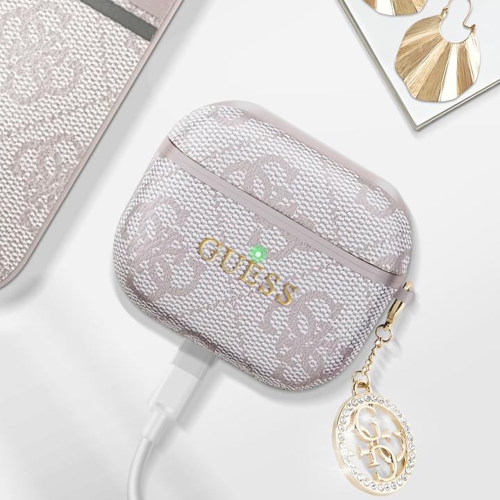 Actual product image Guess Cover for Airpods 3 4G Script with glittering charm with rhinestone embellishment (Headphone sleeve)