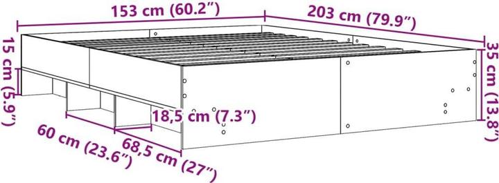 Actual product image vidaXL Bedstead (150 x 200 cm)