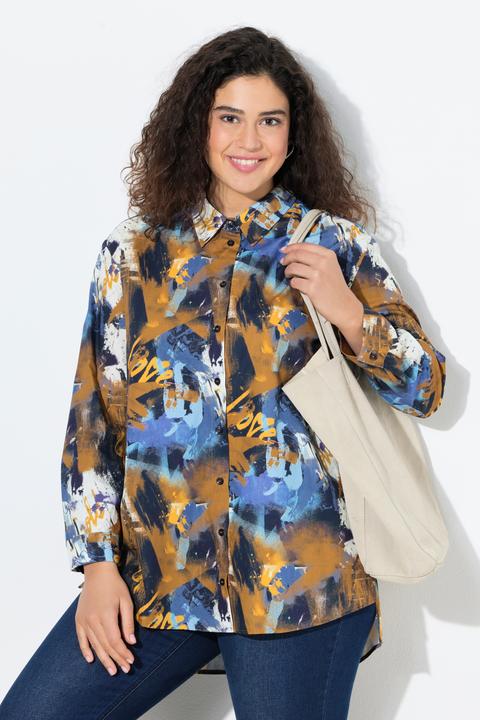 Immagine prodotto Ulla Popken Camicia con retro più lungo, colletto da camicia e maniche lunghe (60)