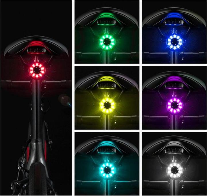 Actual product image Rockbros Q1 Bicycle rear light 7-colour LED (30 lm)