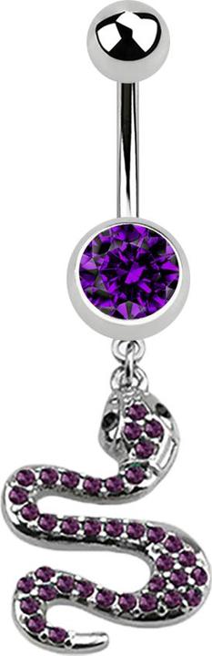 Immagine prodotto Star Piercing Banana in argento con ciondolo a forma di serpente viola (senza ottone, Acciaio chirurgico 316L)