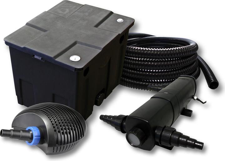 Actual product image SunSun Filter Set for 12000l Pond with 18W Pond Clarifier and CTF ECO Pump with 20W 25m Hose