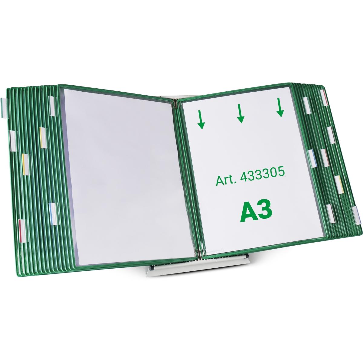 Tarifold, Informationsschild, Sichttafelsystem 433305 DIN A3 grün mit 30 St. Sichttafeln