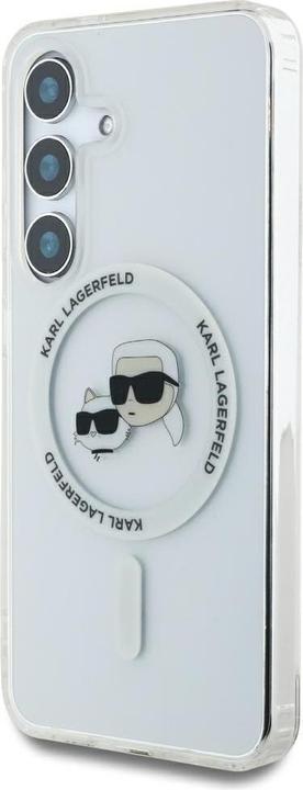 Actual product image Karl Lagerfeld Etui Button Karl & Choupette Heads Printed Logo MagSafe Samsung Galaxy S25 biaÅy (Samsung Galaxy S25)