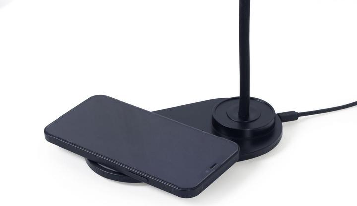 Actual product image Gembird Desk lamp with wireless charger (black + white) (177 lm)
