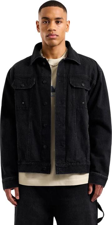 Actual product image AVX Mens Edwards Leather Patch Denim Jacket (S)
