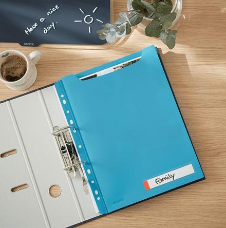 Actual product image Leitz Inlay Folder Cosy Privacy Maxi Sleeve Blue (A4, 3x)