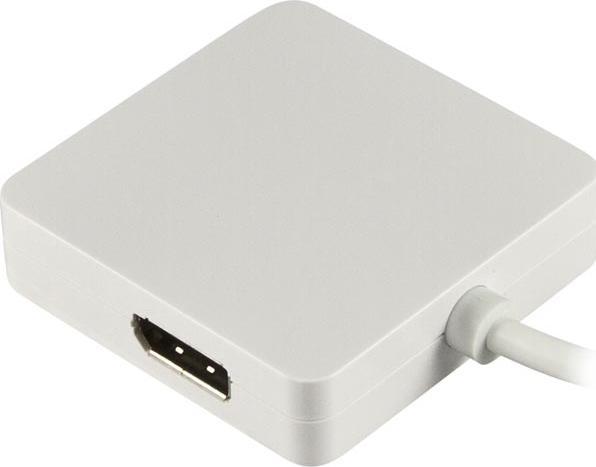 Actual product image Deltaco DP-MULTI1 Video Cable Adapter 0.2 m Mini DisplayPort DisplayPort + DVI + HDMI White (Mini DP, 20 cm)