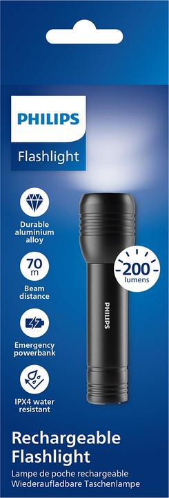 Image du produit Philips Jaunums! Akcija! LED lukturis, melns (200 lm)