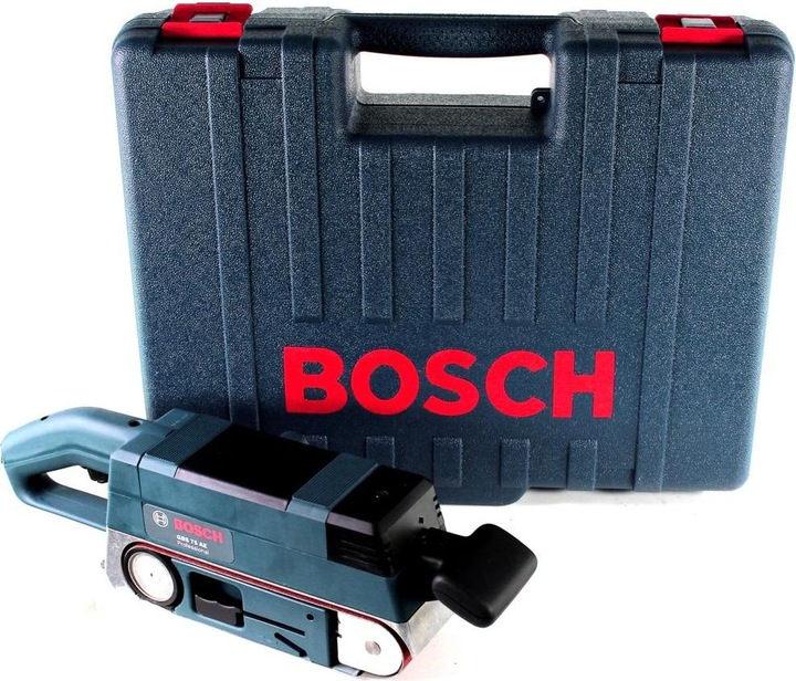 Produktbild Bosch Professional Bandschleifer GBS 75 AE, mit Koffer, Gewebeschleifband, Staubsack, Grafitplatte (Bandschleifer, 750 W)