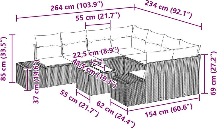 Produktbild vidaXL Outdoor-Sofagarnitur