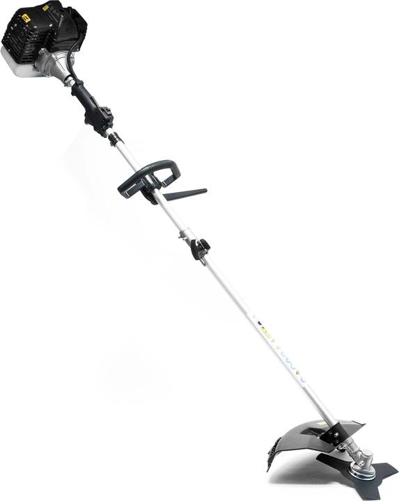 Wiltec 5in1 petrol multitool 1.76hp grass trimmer hedge trimmer pole pruner scythe garden (Metal cutting blade)