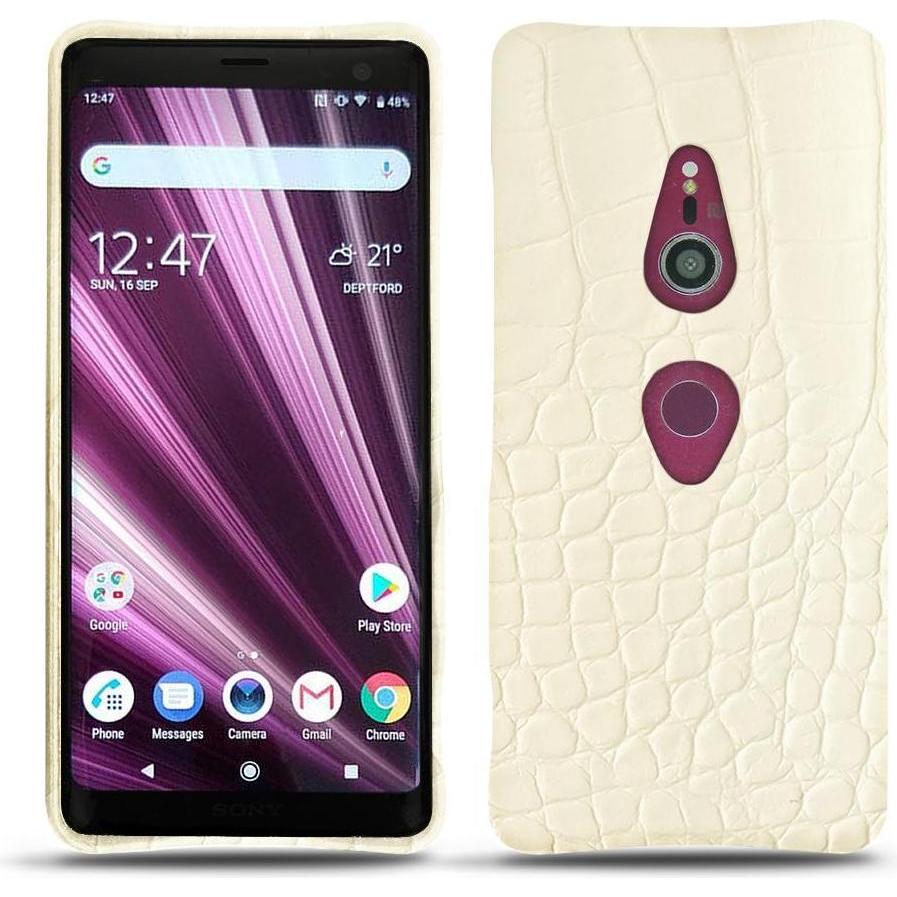 Noreve Lederschutzhülle (Sony Xperia XZ3), Smartphone Hülle, Weiss