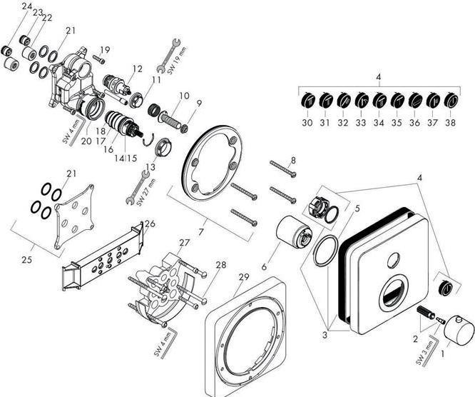 Produktbild Axor ShowerSelect Unterputz Thermostat