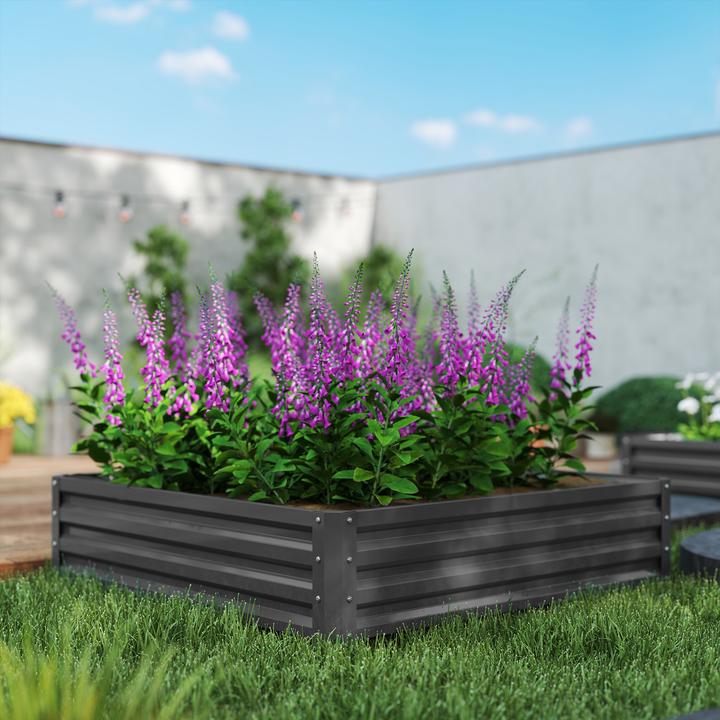 Image du produit Outsunny Hochbeet Stahl Hellgrau