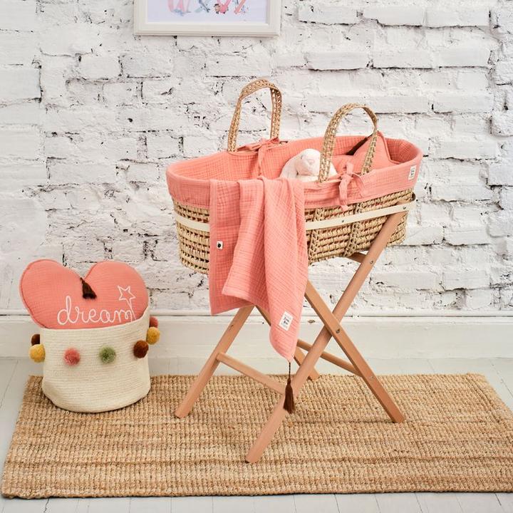 Image du produit Funnababy Ensemble Couffin de Moïse en Mousseline - Corail - Rose - 85 cm