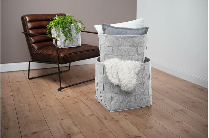 Actual product image N8werk Felt storage basket 32 cm light grey (1 x, 32 x 32 x 32 cm)