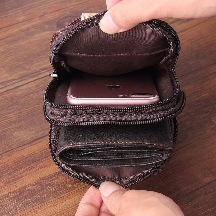Actual product image Cover-Discount Universal - double zipper belt bag brown
