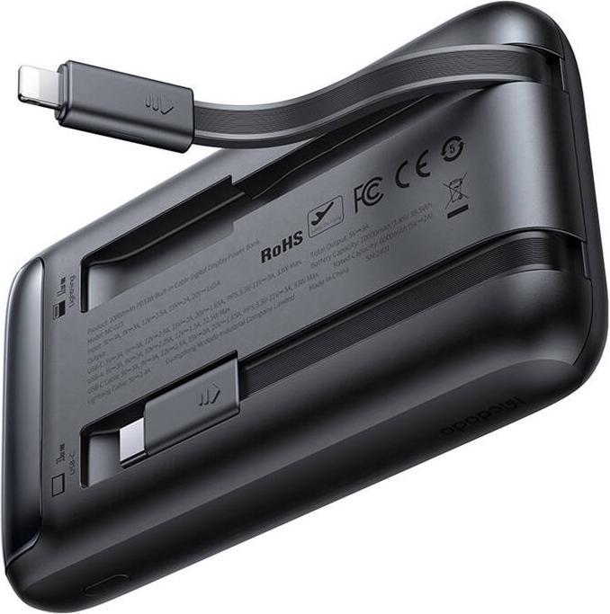 Actual product image Mcdodo Power Bank MC-0231 Digital Dis 10000mAh, 33W (czarny) (10000 mAh, 33 W)