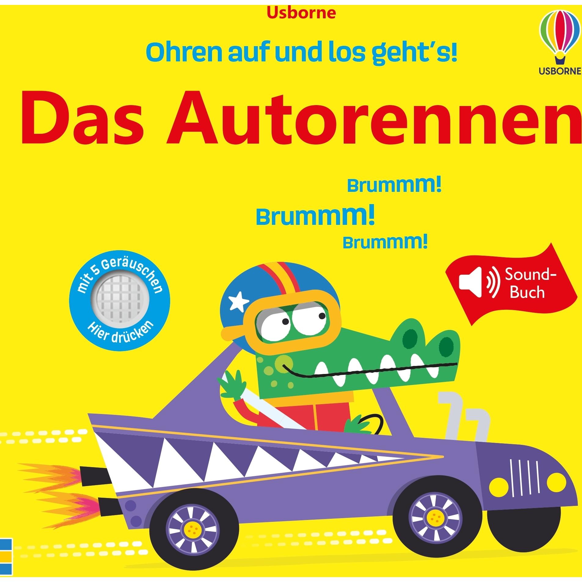 Usborne Publishing, Babybücher, Ohren auf und los geht's! Das Autorennen (Deutsch)