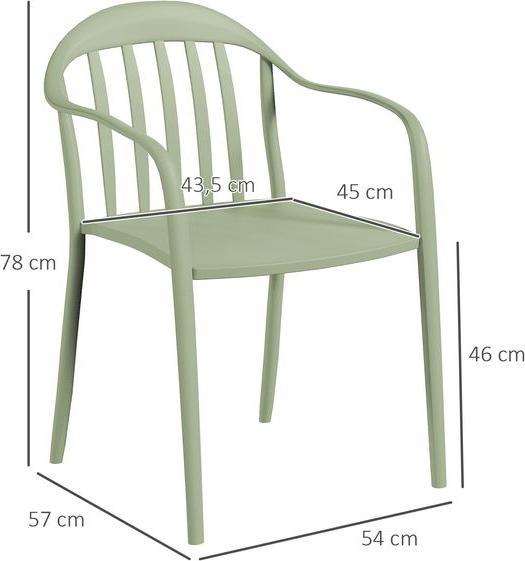 Immagine prodotto Swisshandel24 4er Set Gartenstuhl, Kunststoff, stapelbar, bis 120 kg, Grün