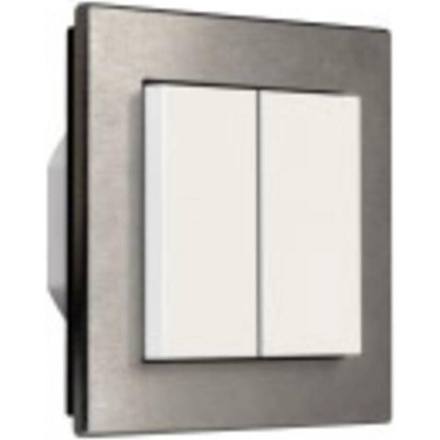 Jäger Direkt, Interruttore luce, OPUS 55 BRiDGE 2 Kanal für die Lichtsteuerung Komplettgerät Fusion Edelstahl /Edelstahl