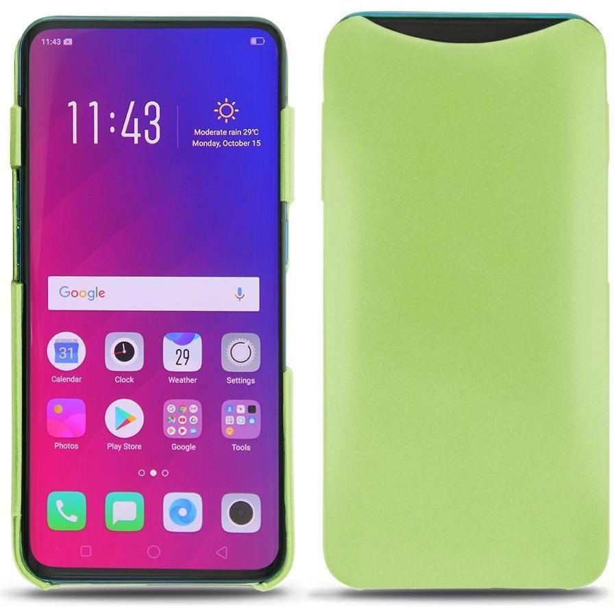 Noreve Lederschutzhülle (Oppo Find X), Smartphone Hülle, Grün